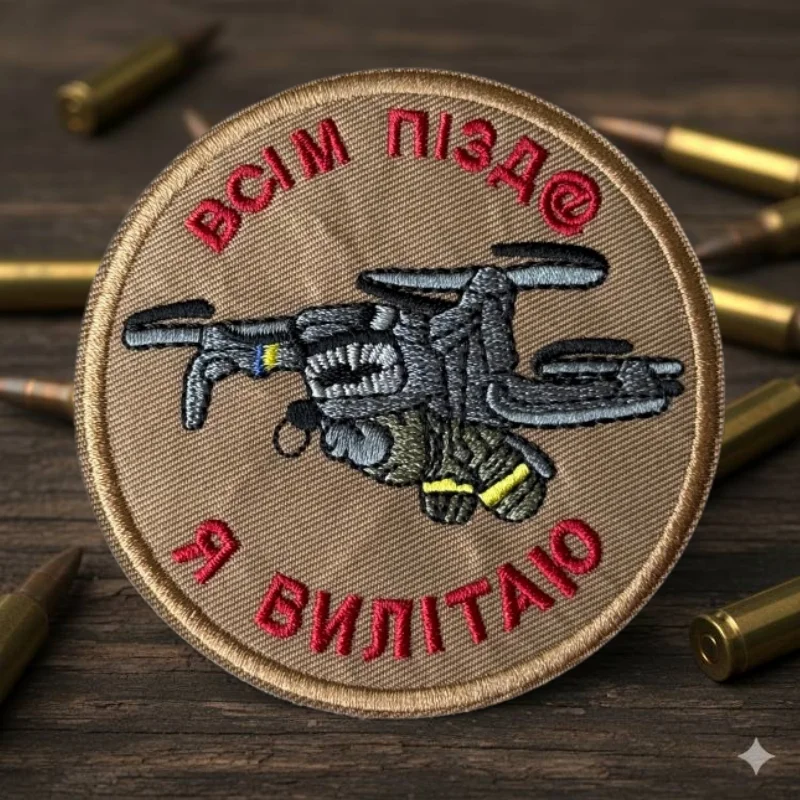 Parche táctico bordado operador UAV, insignia adhesiva para mochila - imagen 2