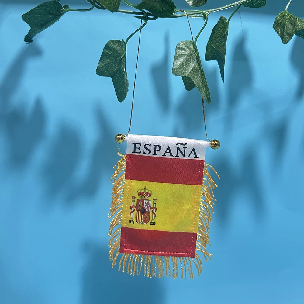 Bandera para ventana de coche SKY FLAG España 8x12 cm en poliéster, doble cara