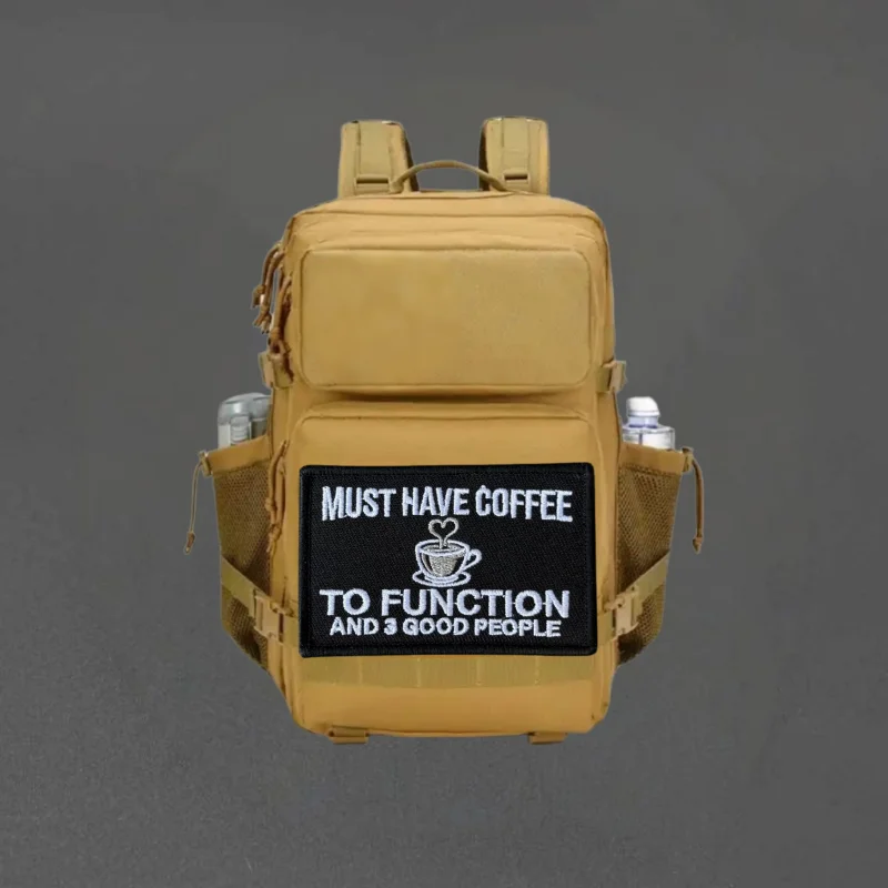 Parche táctico bordado café imprescindible para funcionar con velcro - imagen 4