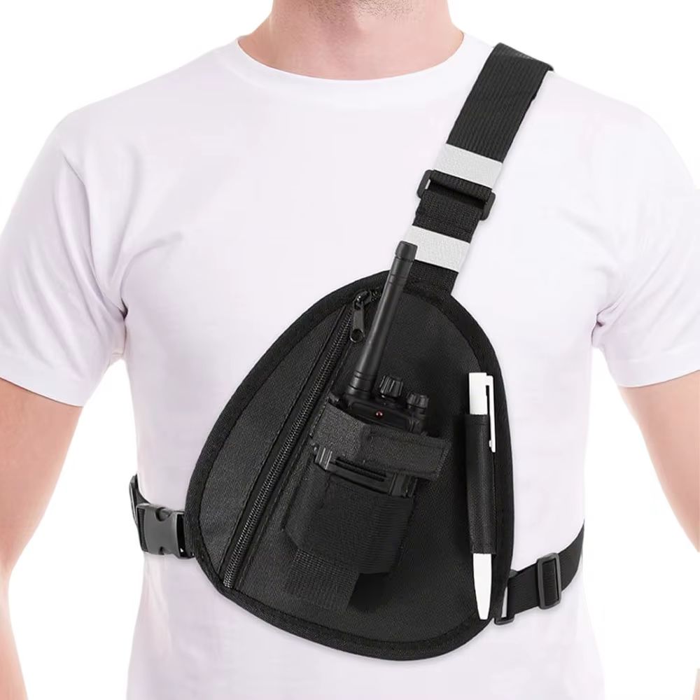 Bolsa de pecho táctica para Walkie Talkie – Arnés ajustable - imagen 4
