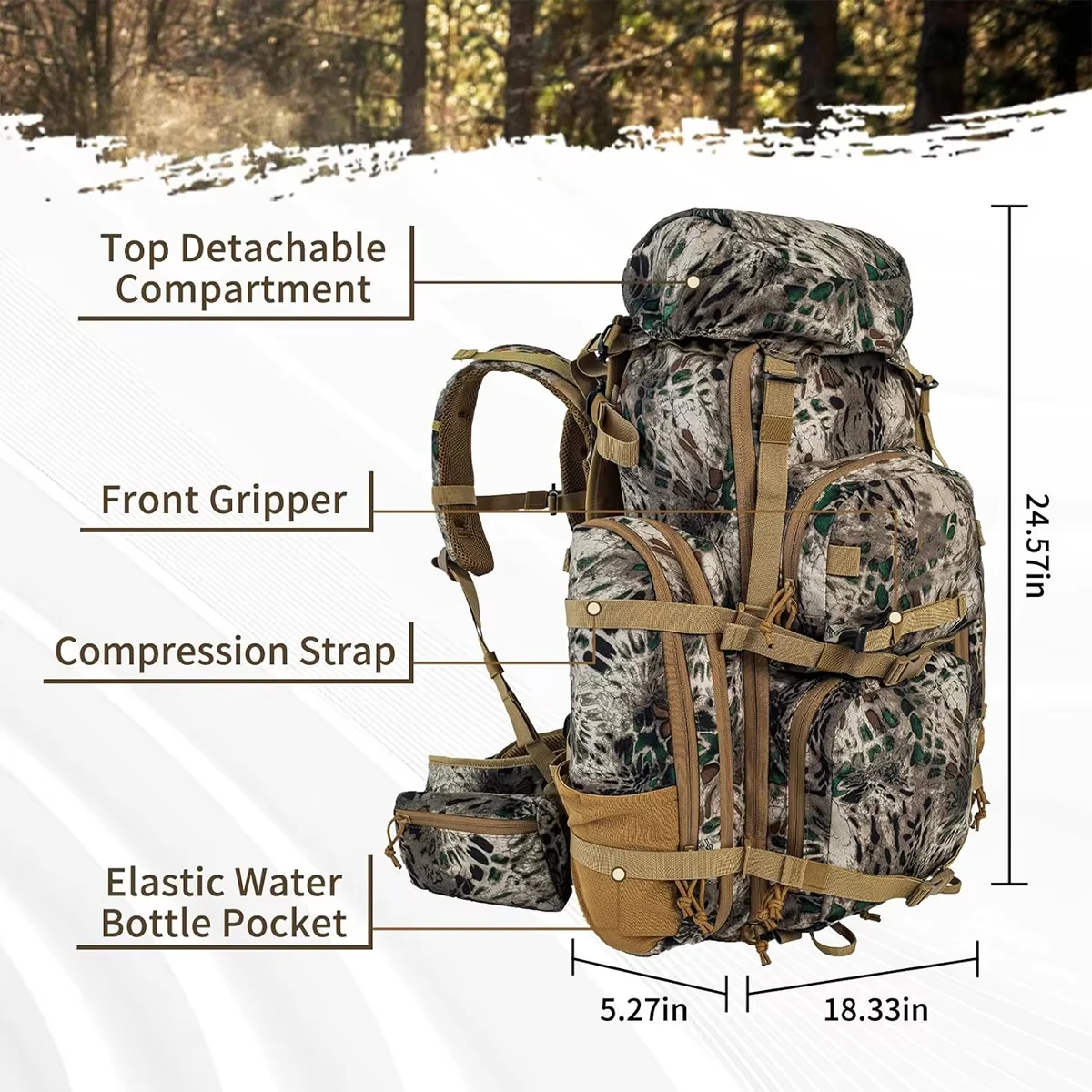 Mochila táctica de camuflaje impermeable 3D gran capacidad - imagen 2