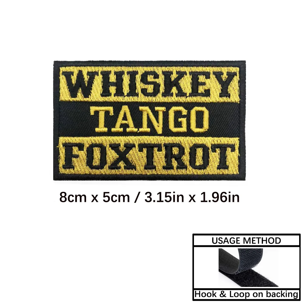 Parche Foxtrot militar bordado Whisky y Tango, termoadhesivo o velcro - imagen 2