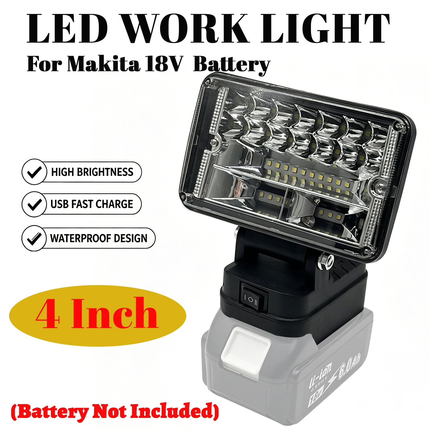 Makita lámpara LED de trabajo inalámbrica USB doble sin batería - imagen 2