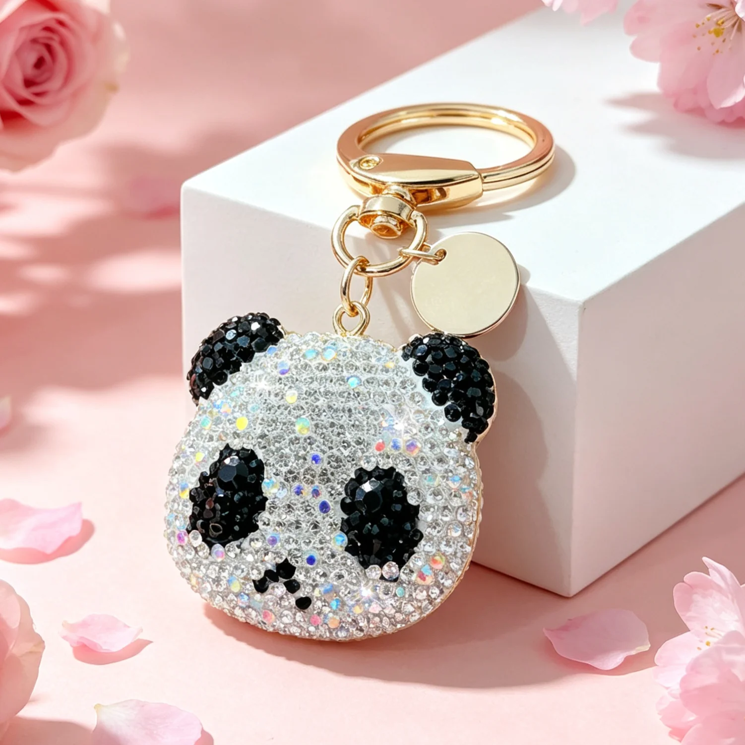 Llavero panda con cristales y cierre langosta – Colgante bolso niña - imagen 2