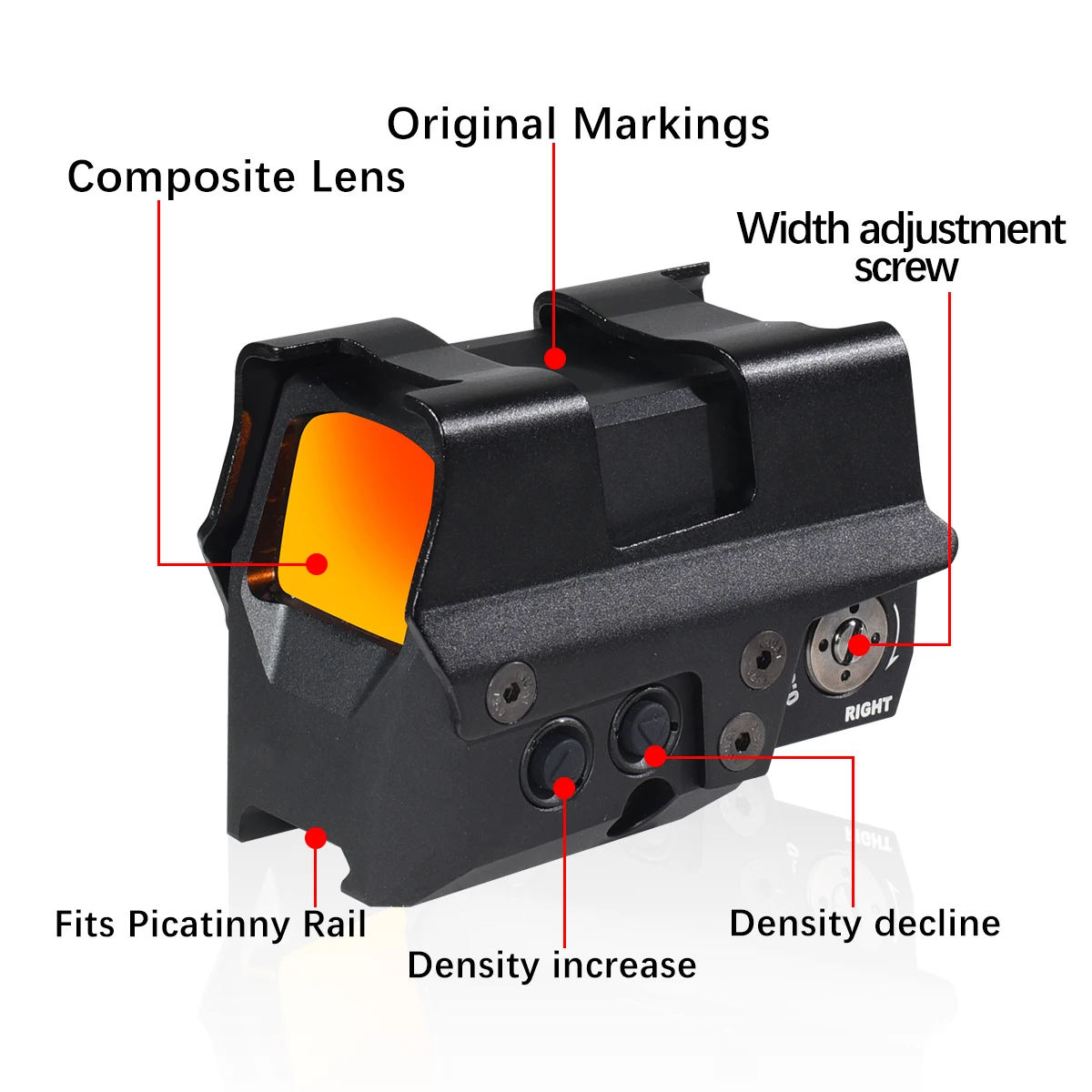 Mira réflex punto rojo solar 8T táctica compacta para rifle riel 20mm - imagen 3