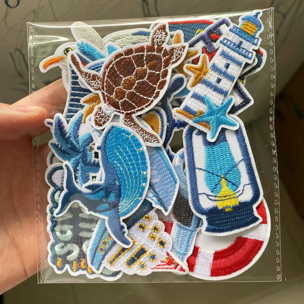 Parche bordado faro de gaviota para gorra marinera y camiseta - imagen 4
