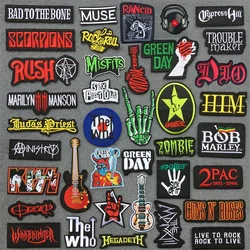Parche termoadhesivo bordado bandas musicales rock para ropa