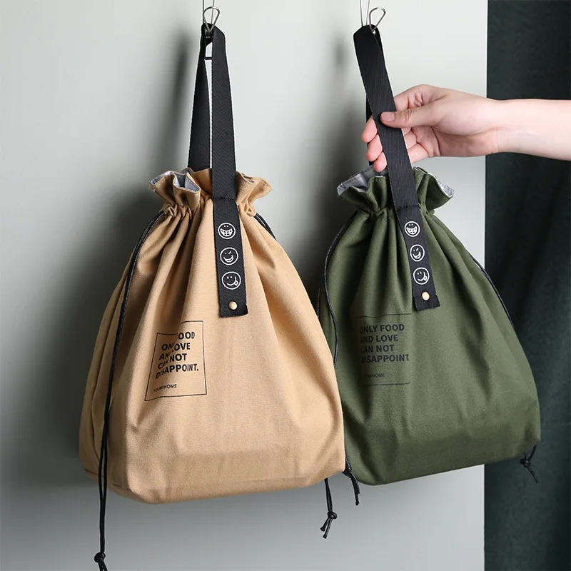 Bolsa de almuerzo Bento portátil de lona para picnic exterior y fresco - imagen 4