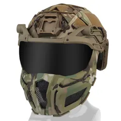 Máscara airsoft táctica 3 en 1 protección media cara con gafas