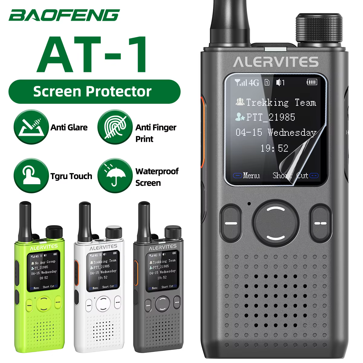 Protector de pantalla Baofeng AT1 para walkie antihuellas autorreparable