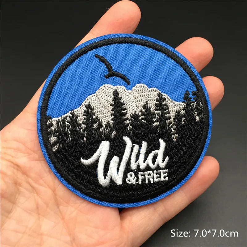 Parches bordados aventura montaña océano rayas – Insignia para ropa - imagen 2