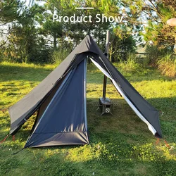 Tienda tipi ultraligera doble capa con ventana y chimenea
