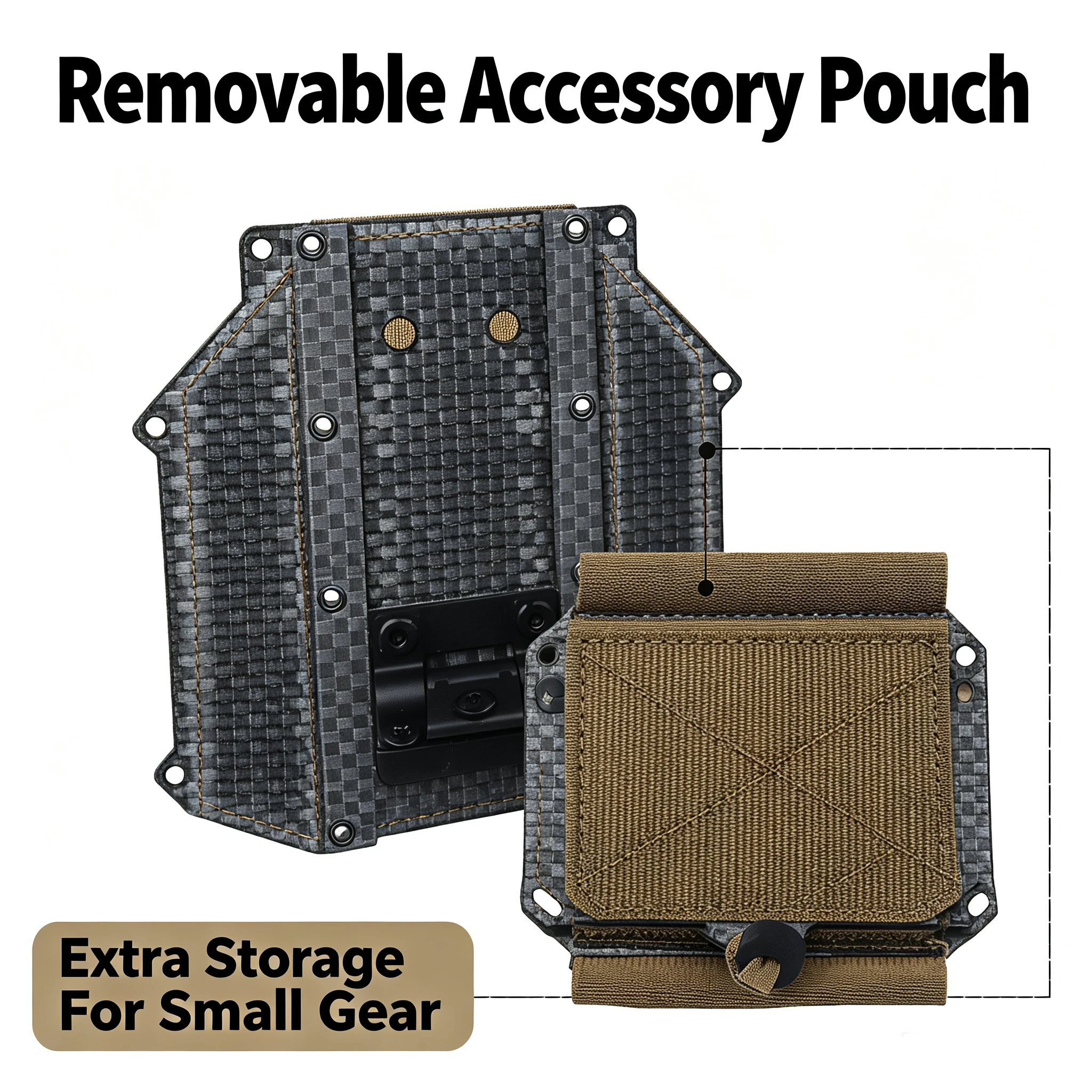 Panel plegable con soporte para teléfono y correas elásticas