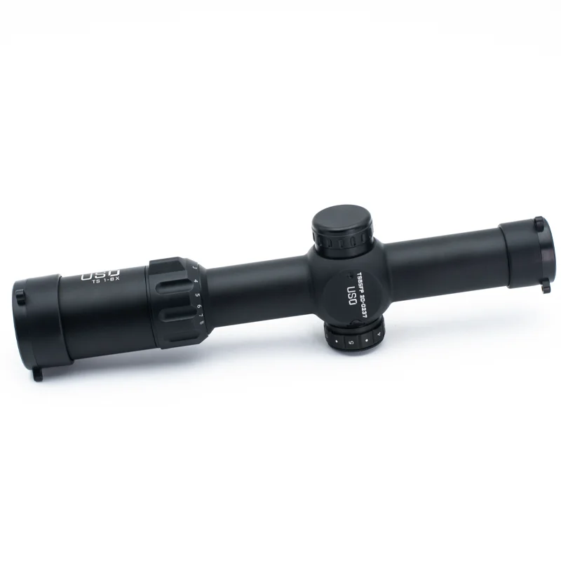 Mira telescópica Evolution Gear USO montada en rifle