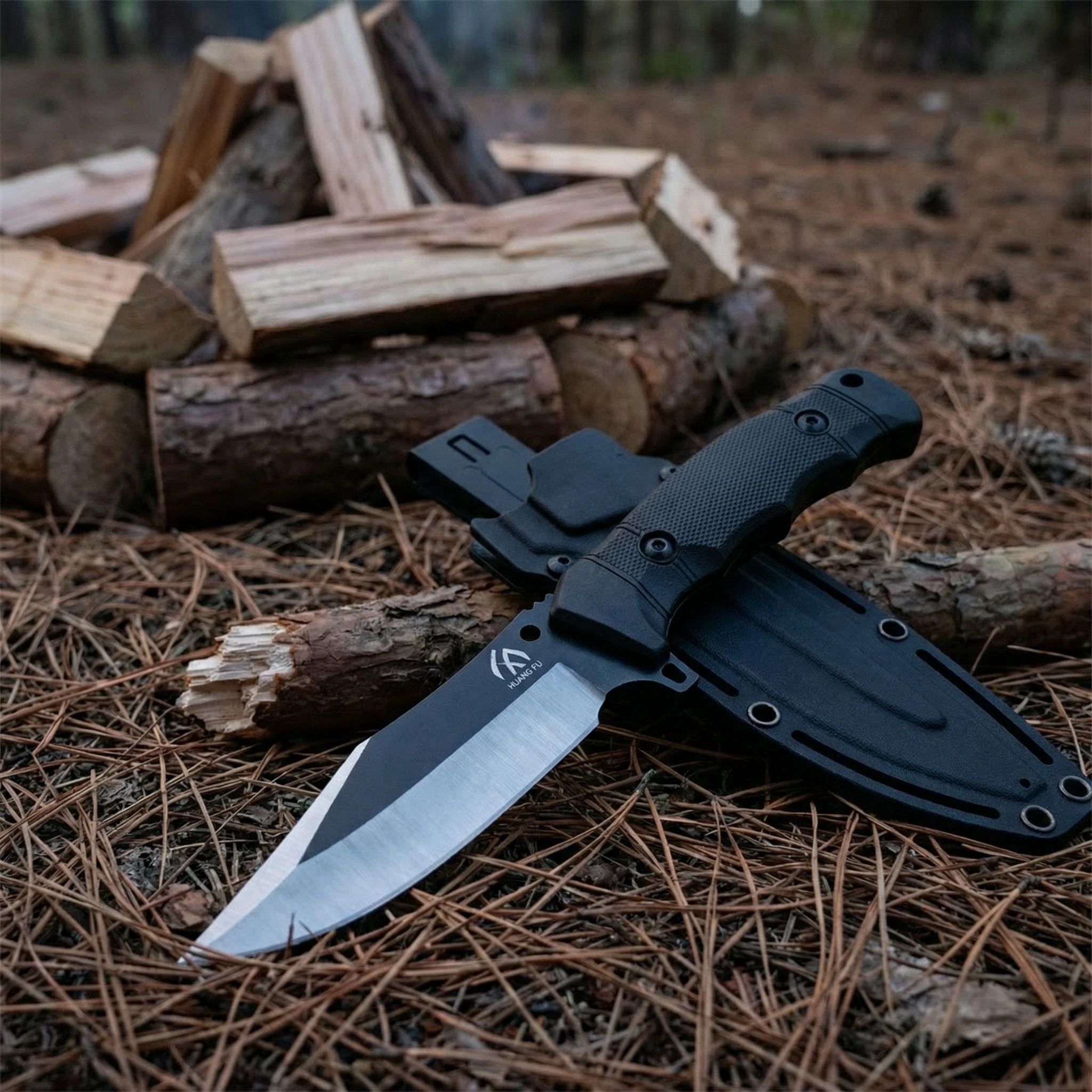 Cuchillo fijo táctico con funda – resistente para al aire libre - imagen 2