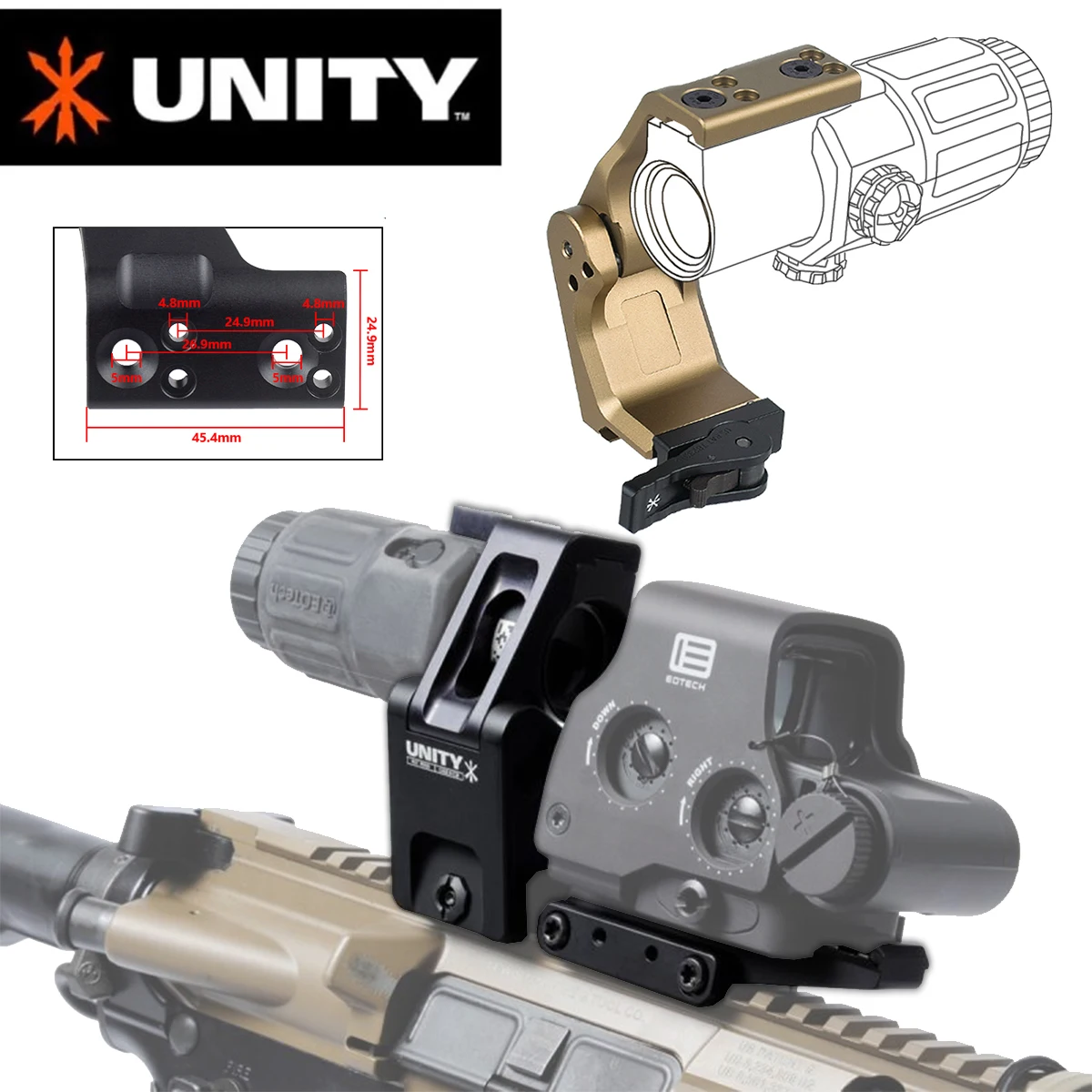 Montura elevada UNITY 551 para punto rojo, compatible con G33/G43/G45 - imagen 5