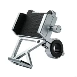 Soporte metálico para móvil de moto con anclaje al manillar