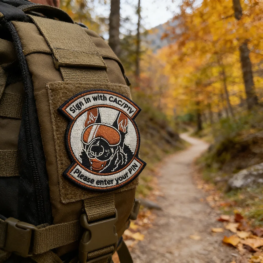 Parche táctico bordado perro postal militar gafas arcoíris – Chaqueta MOLLE - imagen 3
