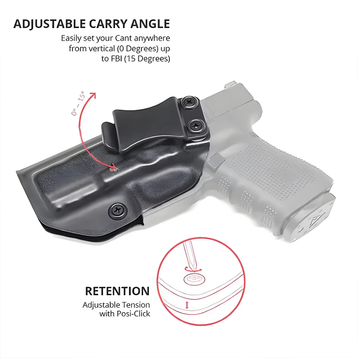 Funda de PVC para Glock 43/43X con clip para cinturón oculto