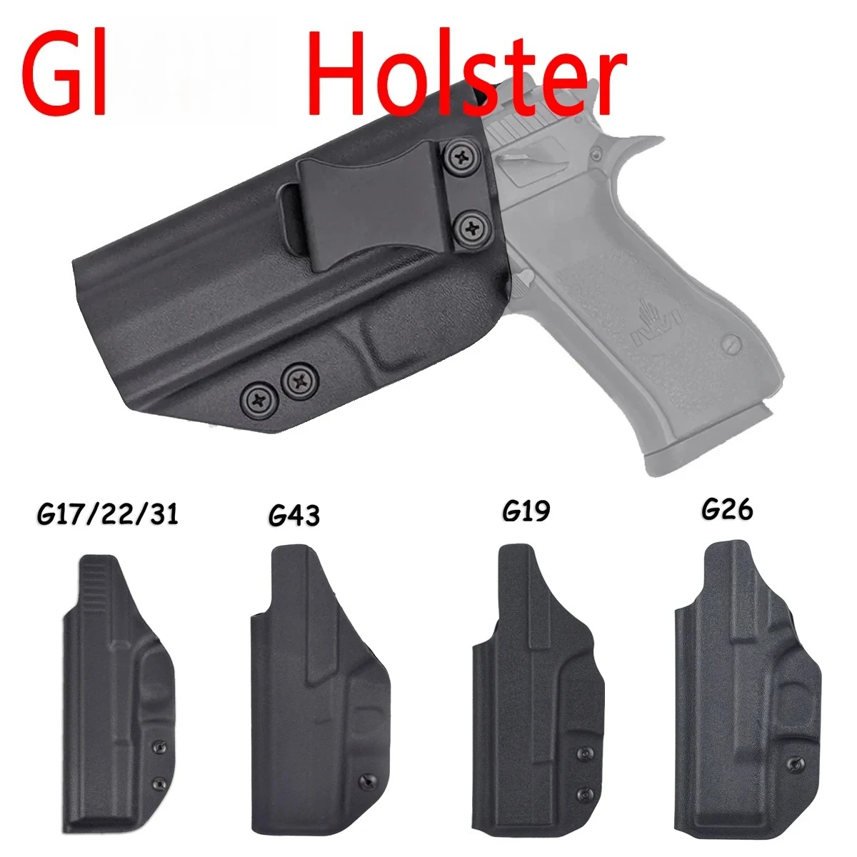 Funda de PVC para Glock 43/43X con clip para cinturón oculto - imagen 2