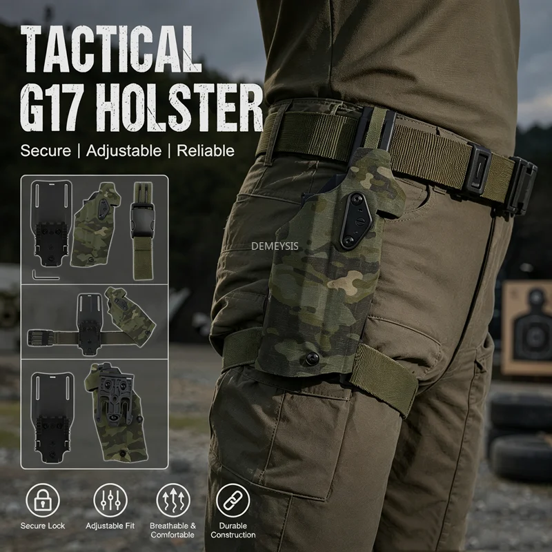 Funda táctica G17/G19 con linterna X300 para pierna derecha - imagen 2