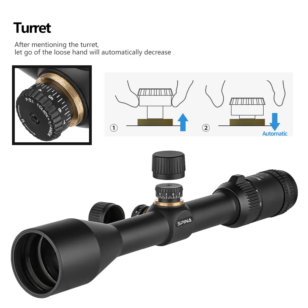 Mira táctica Spina Optics 3-9x40 con montura Picatinny - imagen 3