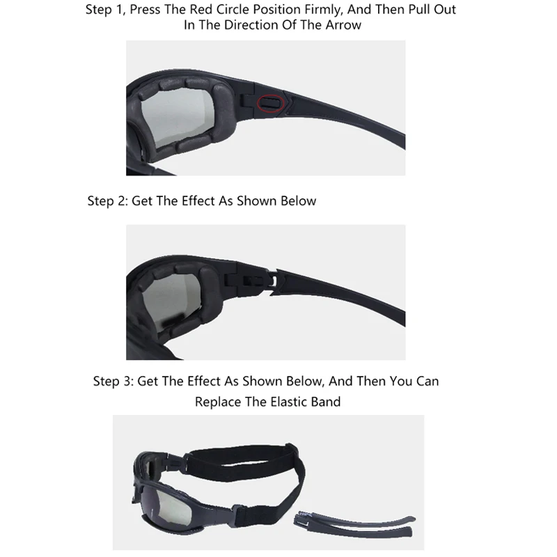 Gafas tácticas polarizadas antiviento y antipolvo intercambiables - imagen 5