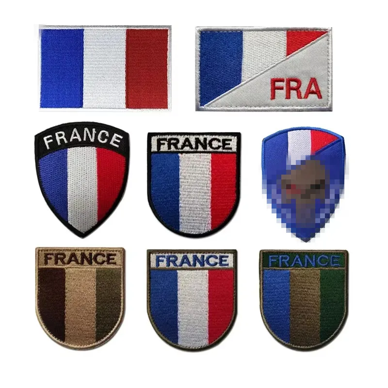 Brazalete táctico bandera Francia bordado con velcro, franja moral - imagen 3