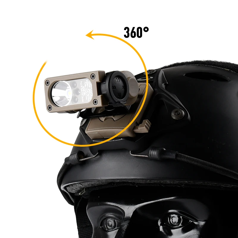 FAST linterna frontal táctica LED, IR estroboscópica impermeable