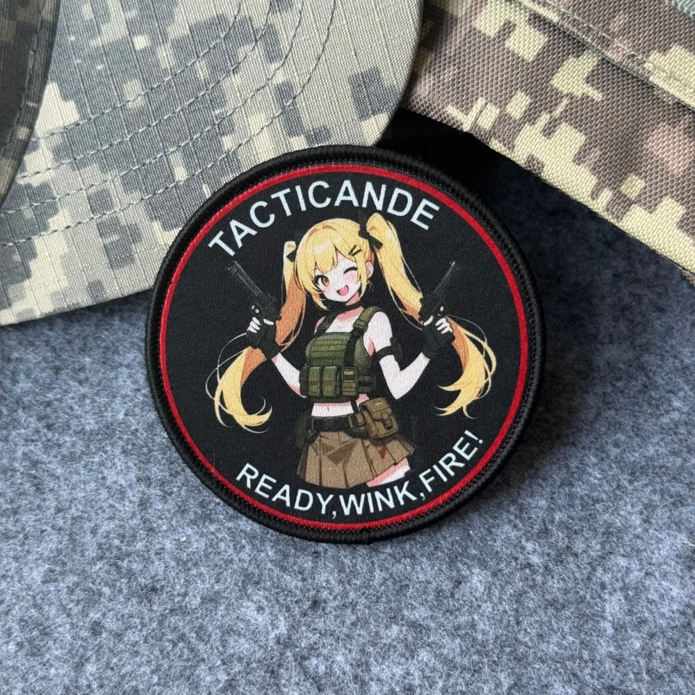 Parche táctico velcro moral fuego chica anime – gancho y bucle - imagen 5