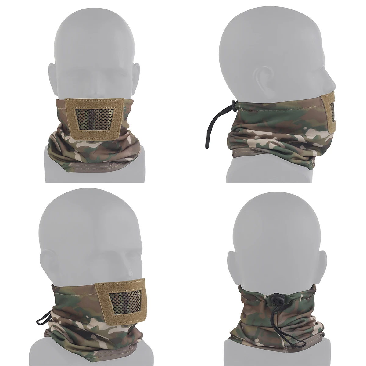Knight máscara táctica airsoft media cara plegable transpirable