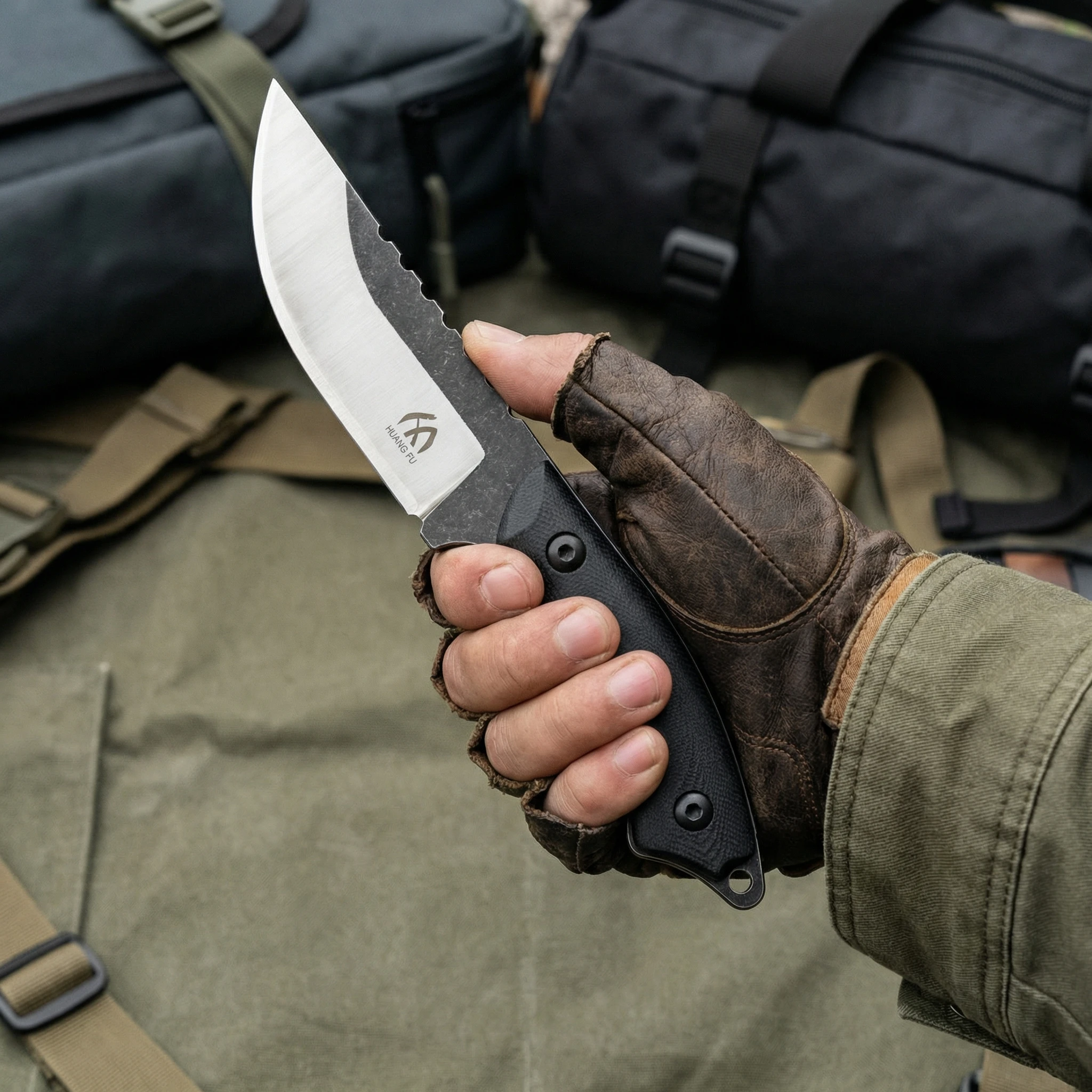 Cuchillo de supervivencia fijo acero con funda exterior - imagen 5