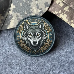 Parche táctico de lobo con Velcro gancho y bucle para airsoft