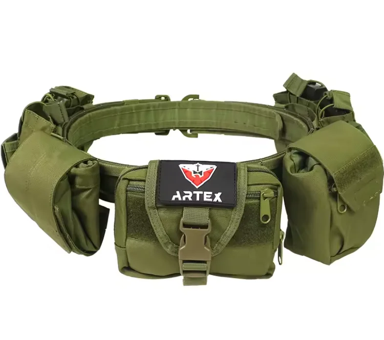Cinturón táctico nylon para airsoft de combate con bolsa cargadores - imagen 5