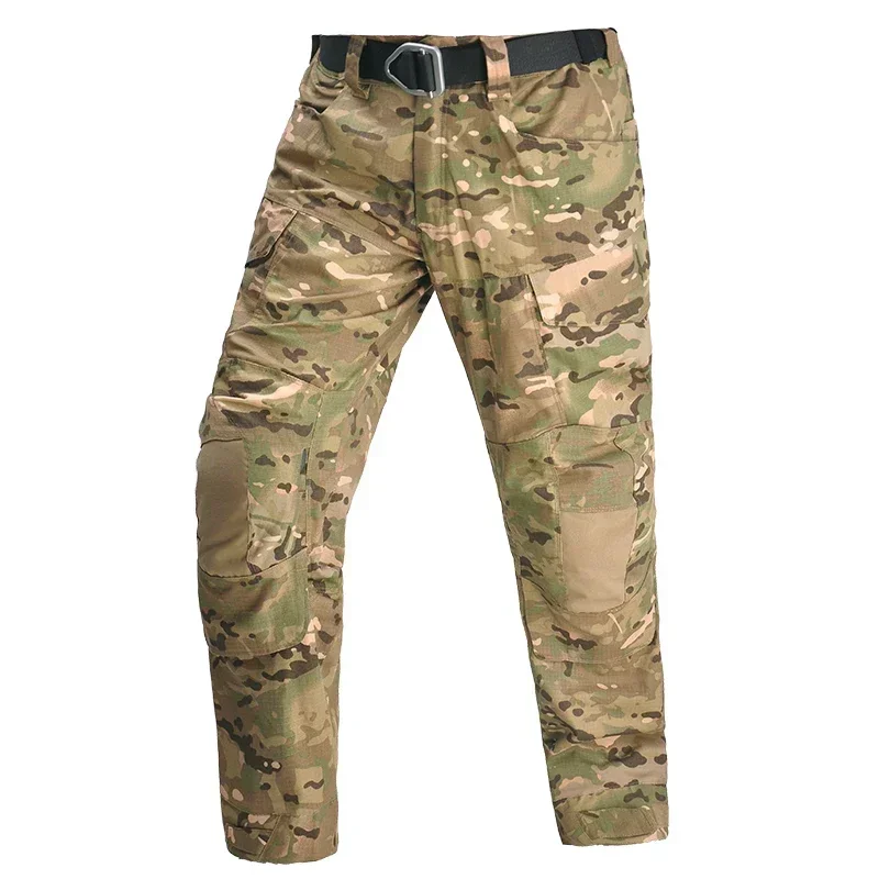 Pantalón táctico militar ripstop woodland con refuerzo en rodillas