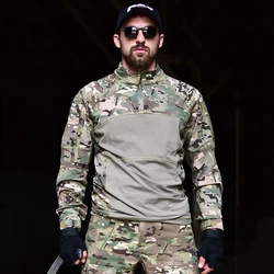Camisa táctica G4 de combate camuflaje algodón elástico