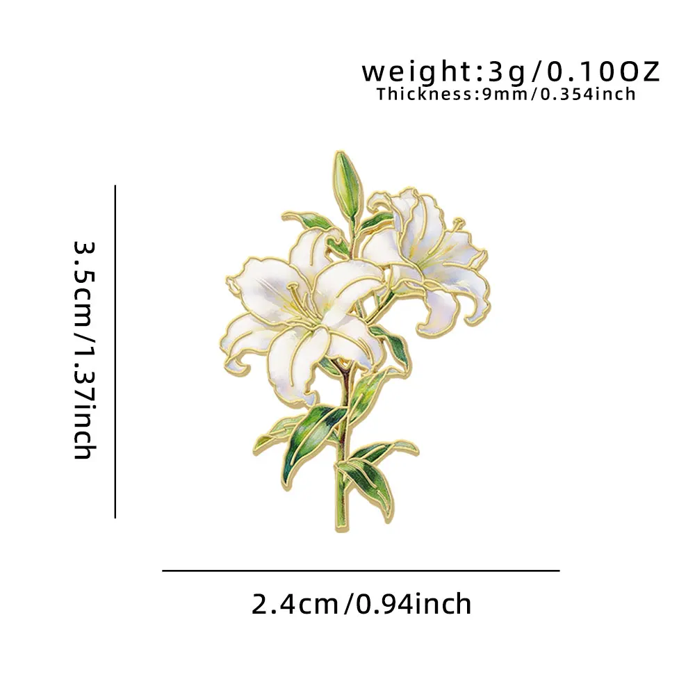Broches de solapa esmaltados flores botánicas para mujer - imagen 4