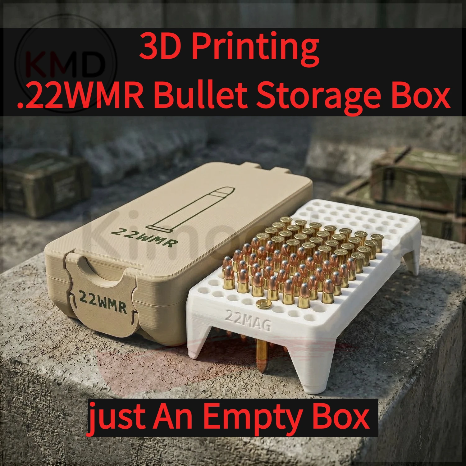 Caja de munición .22WMR impresa en 3D para almacenamiento compacto - imagen 5