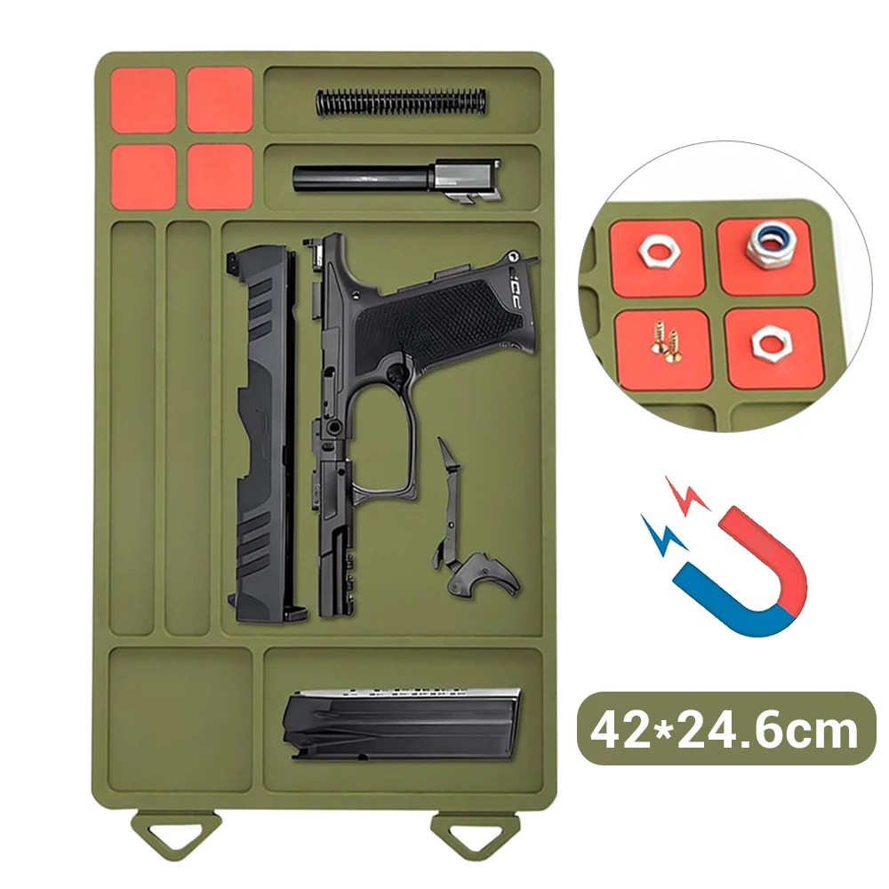 Estera magnética de limpieza para pistola táctica con organizador
