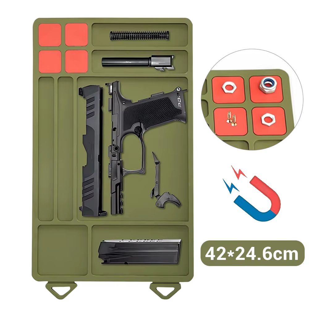 Estera magnética de limpieza para pistola táctica con organizador