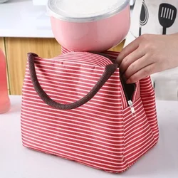 Bolsa térmica impermeable Bento a rayas de tela Oxford