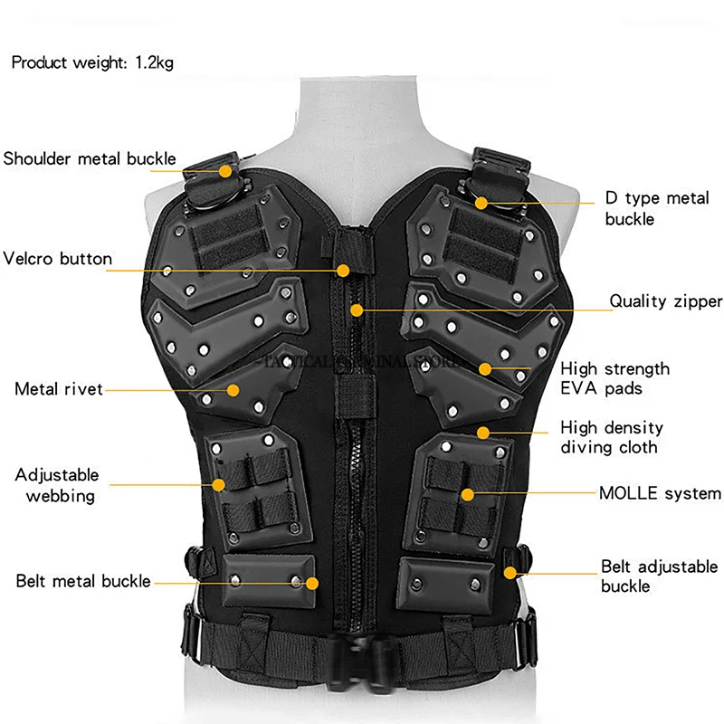 KING KONG Chaleco táctico plate carrier ajustable MOLLE airsoft - imagen 3