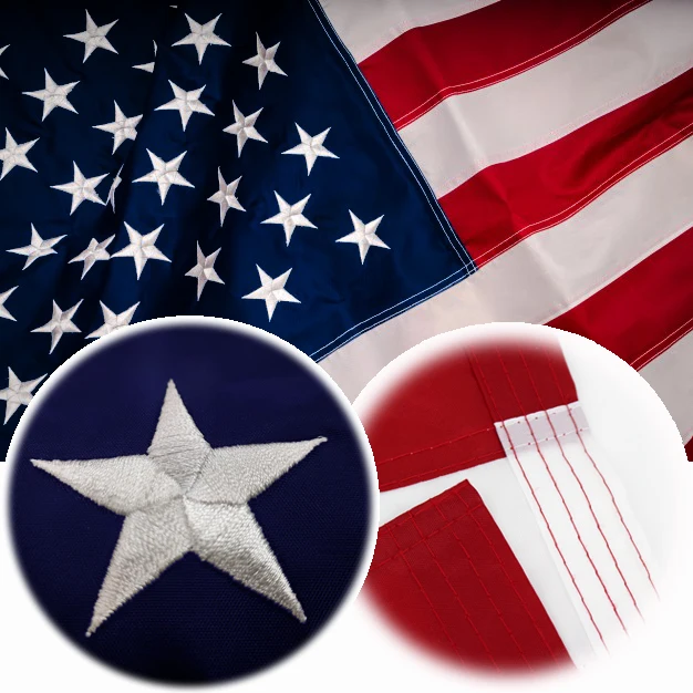 Bandera USA de nylon impermeable cosida con estrella bordada - imagen 2
