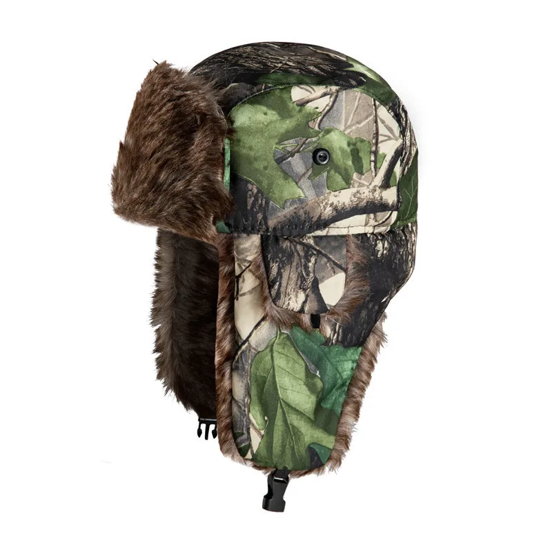 Gorro de Lei Feng de camuflaje visto desde arriba mostrando el patrón de estampado