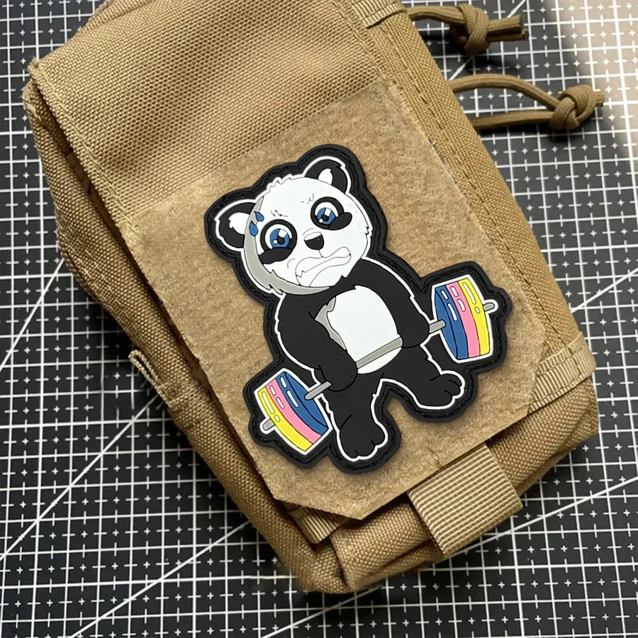 Parche moral táctico PVC panda – Diseño halterofilia con velcro - imagen 5
