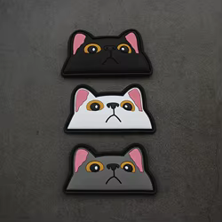 MARO Brazalete táctico PVC parche gato negro blanco gris diadema rosa