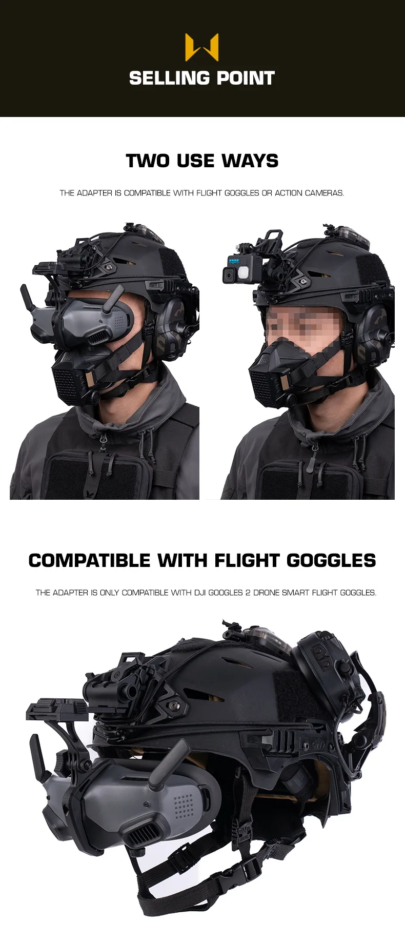 Uso en campo del soporte para gafas con visor nocturno