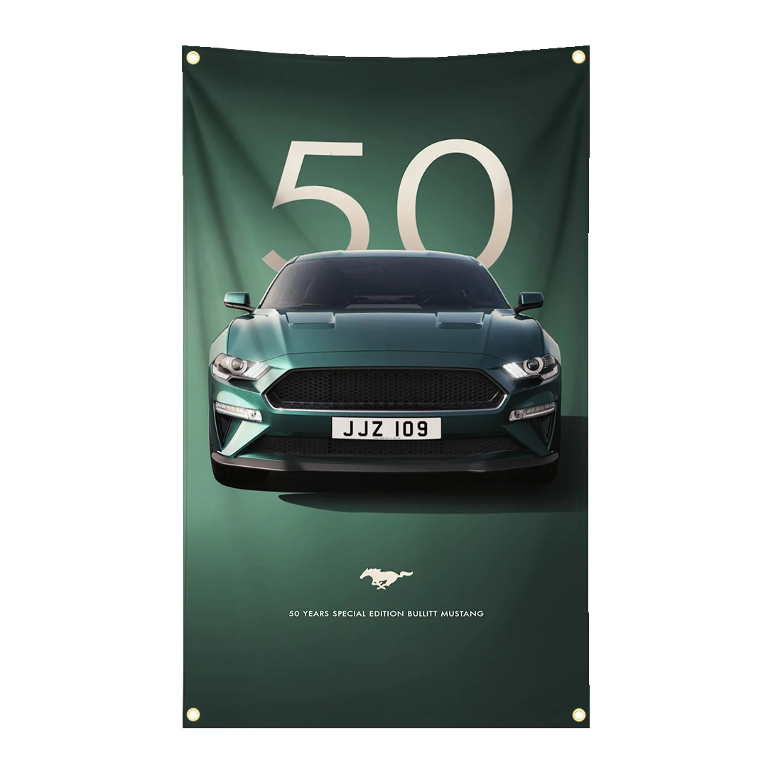 Mustang Shelby GT350 bandera de garaje en poliéster con ojales latón - imagen 3