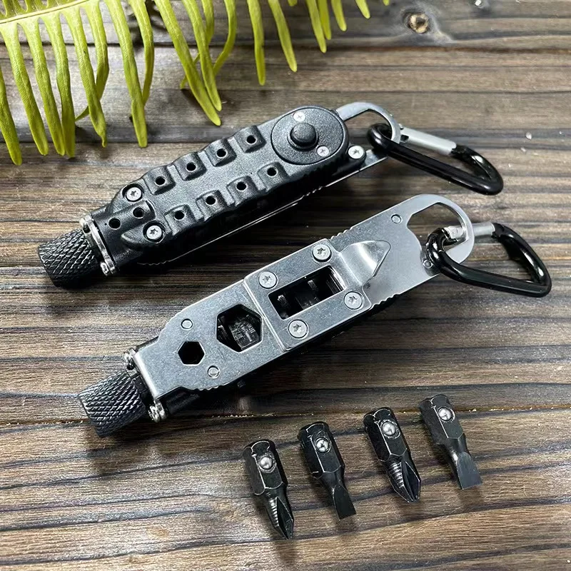 Destornillador multifuncional EDC llavero acero para exteriores - imagen 5