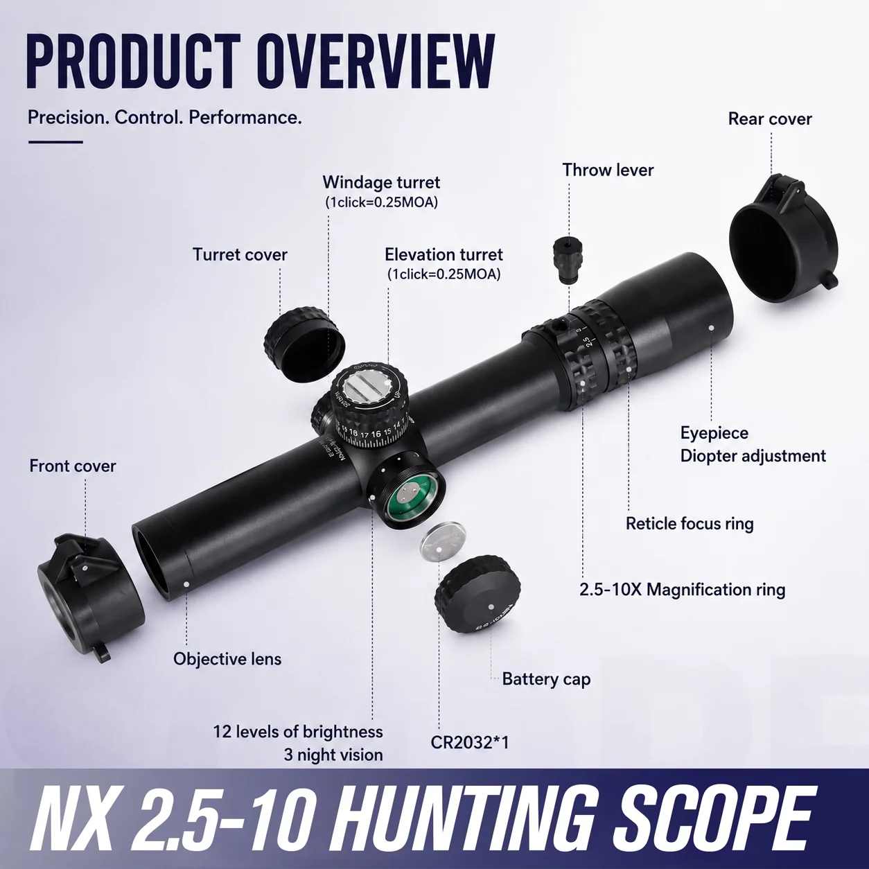 Mira telescópica EvolutionGear NXS retícula iluminada - imagen 3